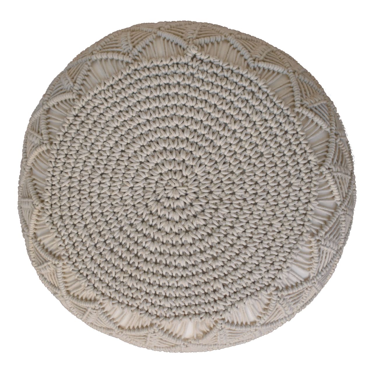 Ansley Beige Pouffe