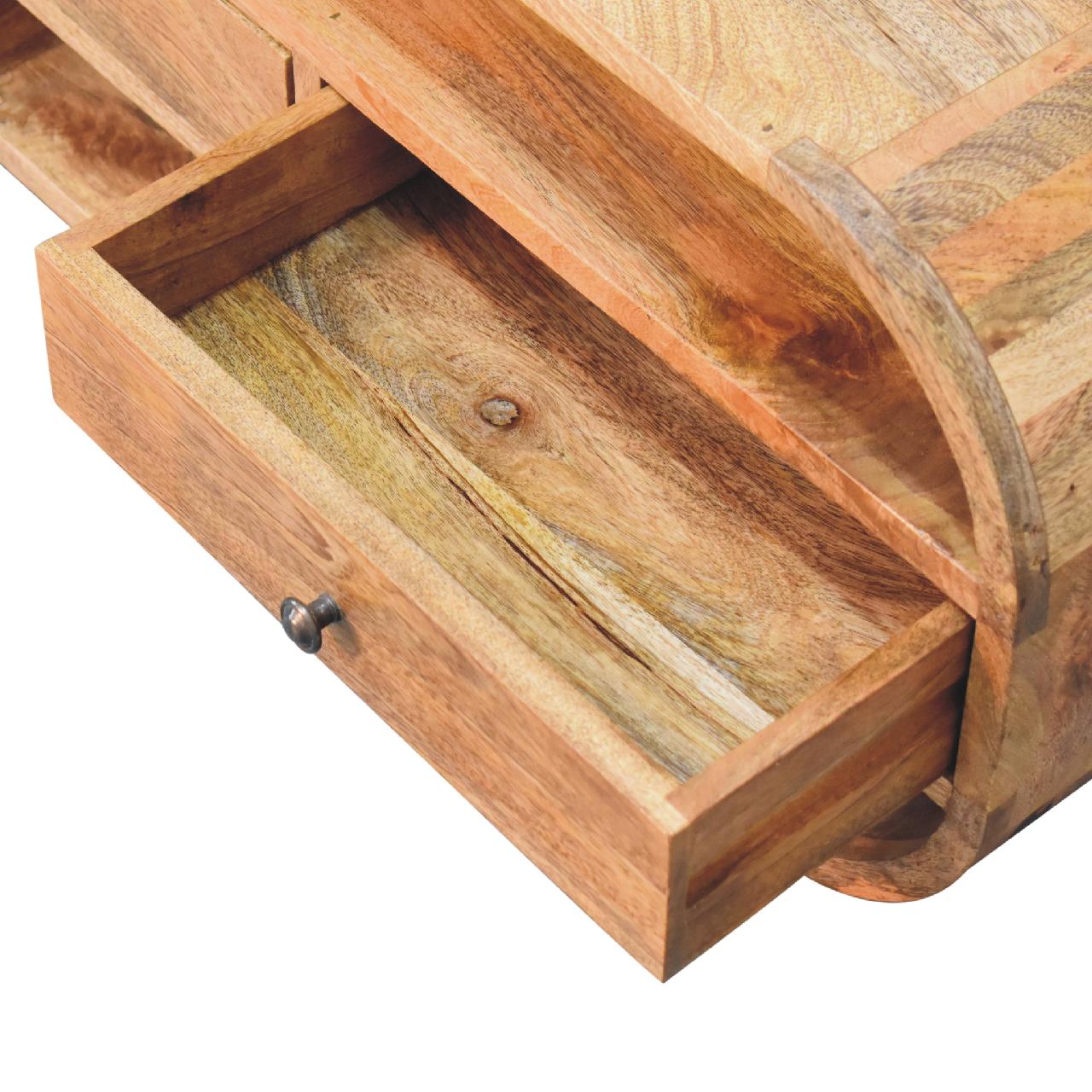 Chestnut Curved Edge Media Unit with 2 Drawers