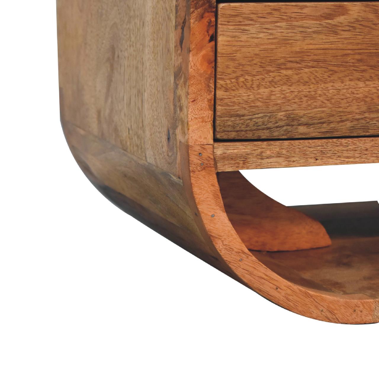 Chestnut Curved Edge Media Unit with 2 Drawers